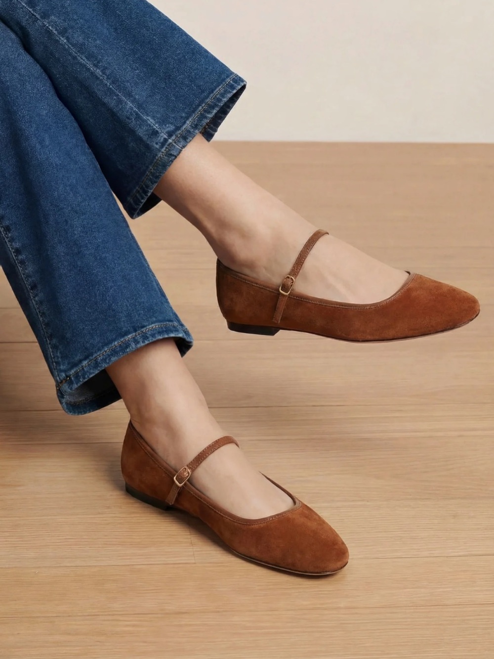 Veronica Beard Ellie Suede Flats in Caramel 8.5
